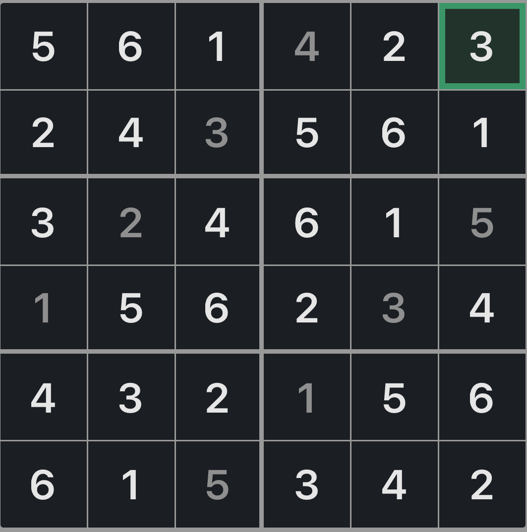 Mini Sudoku Solution for November 22, 2025