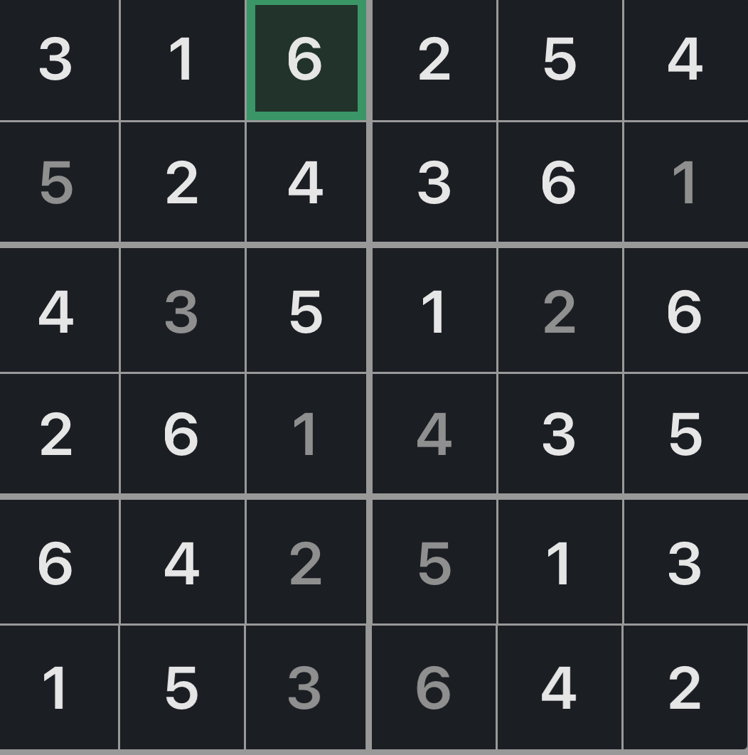 Mini Sudoku Solution