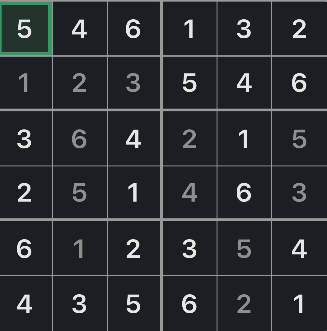 Mini Sudoku Solution