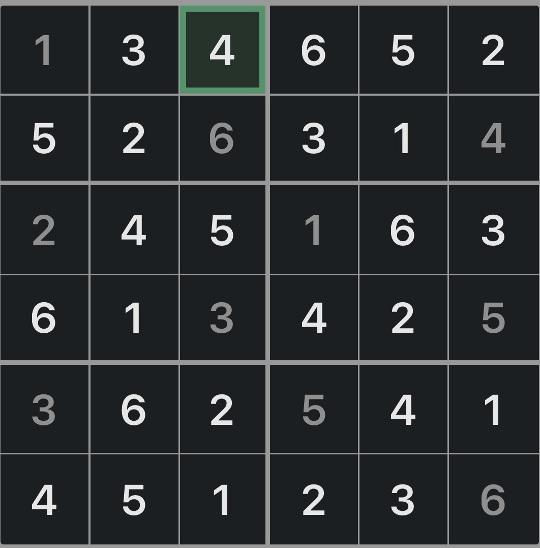 Mini Sudoku Solution
