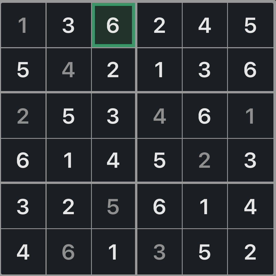 Mini Sudoku Solution