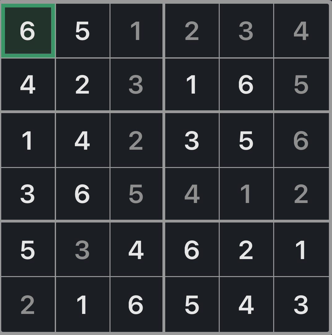 Mini Sudoku Solution