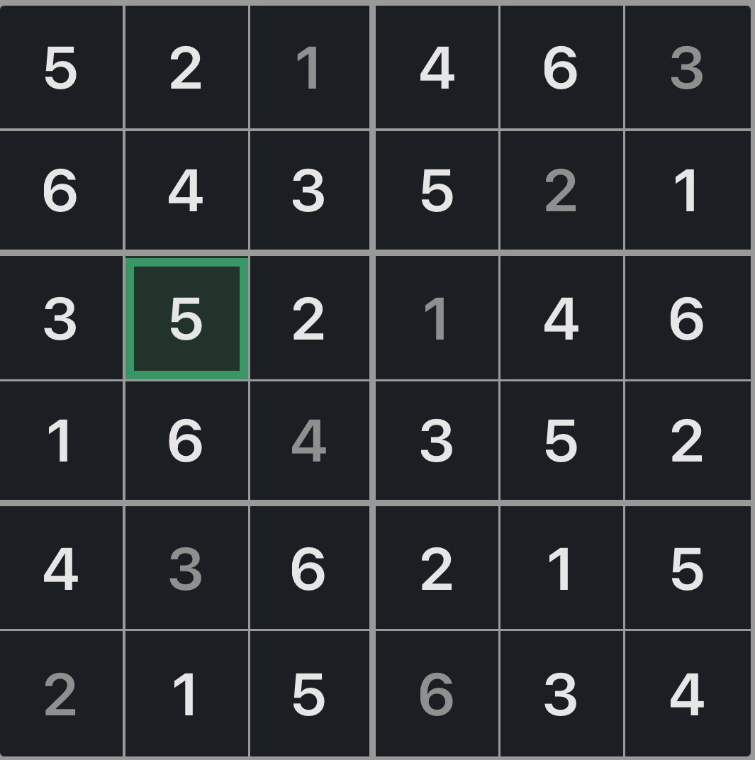 Mini Sudoku Solution