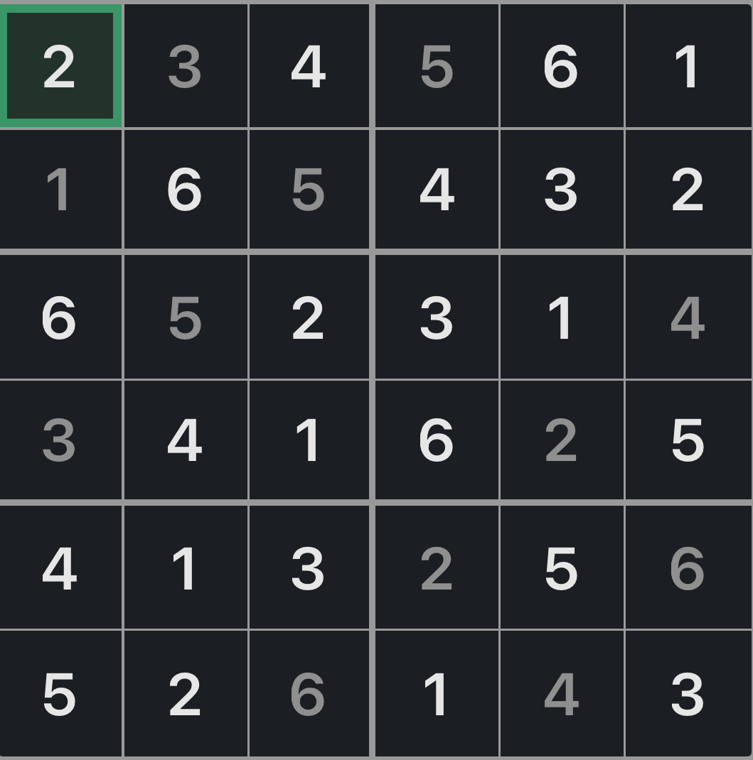 Mini Sudoku Solution