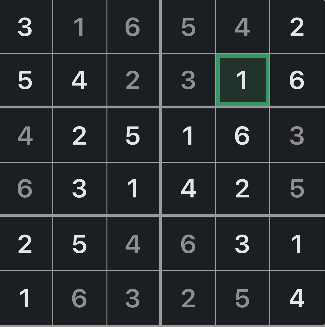 Mini Sudoku Solution