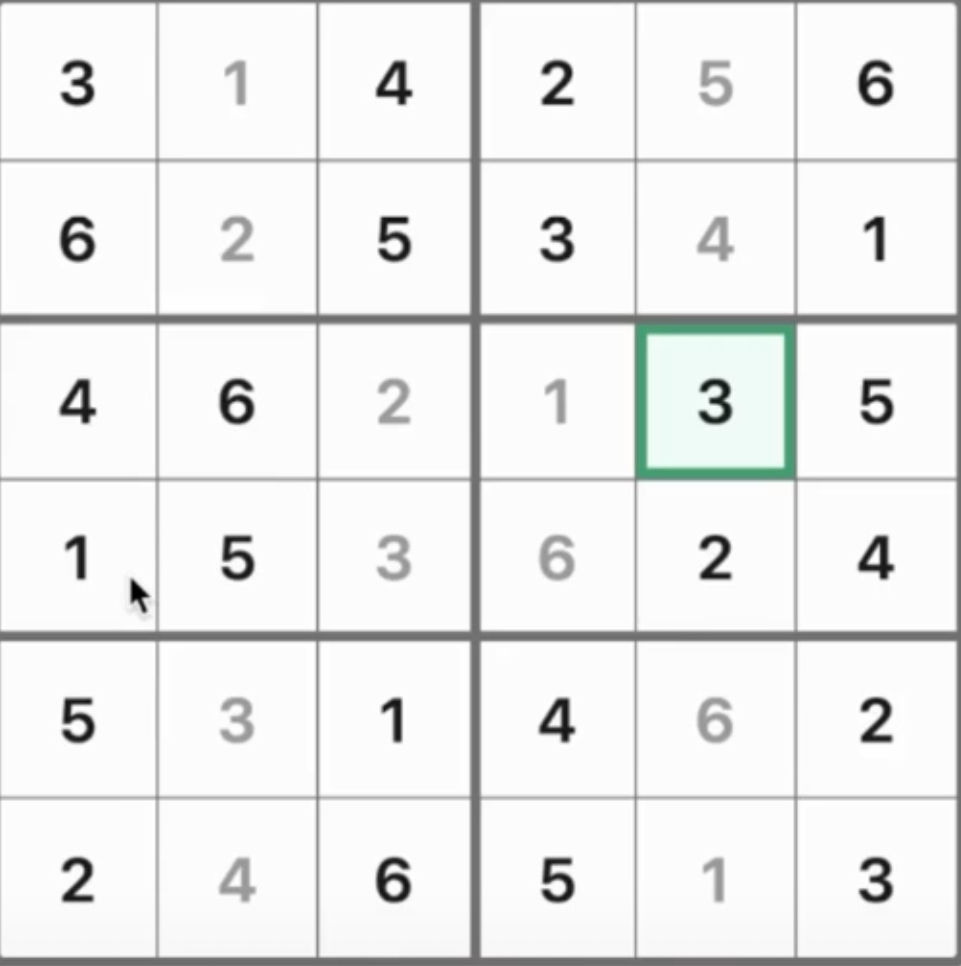 Mini Sudoku Solution