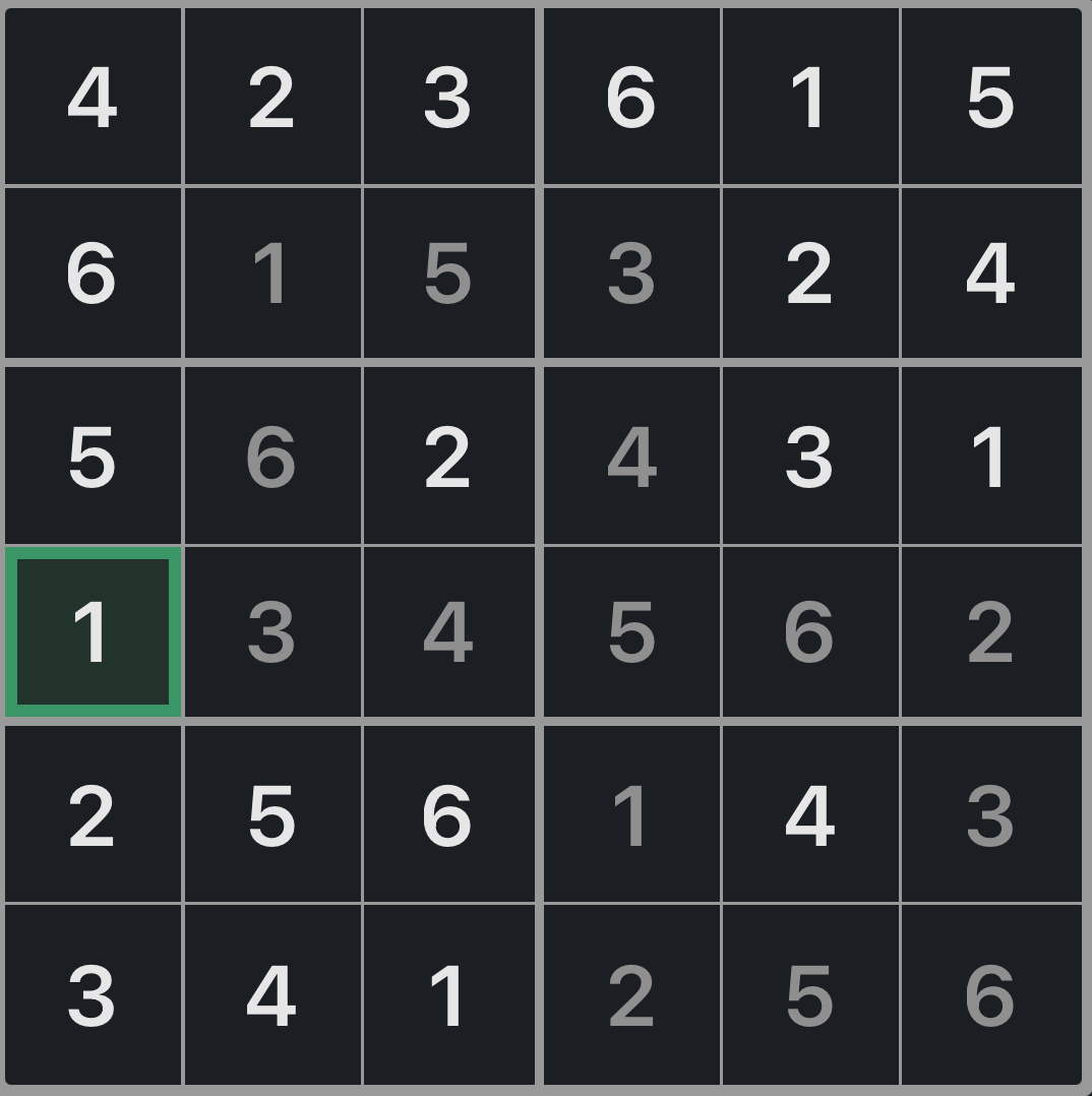 Mini Sudoku Solution