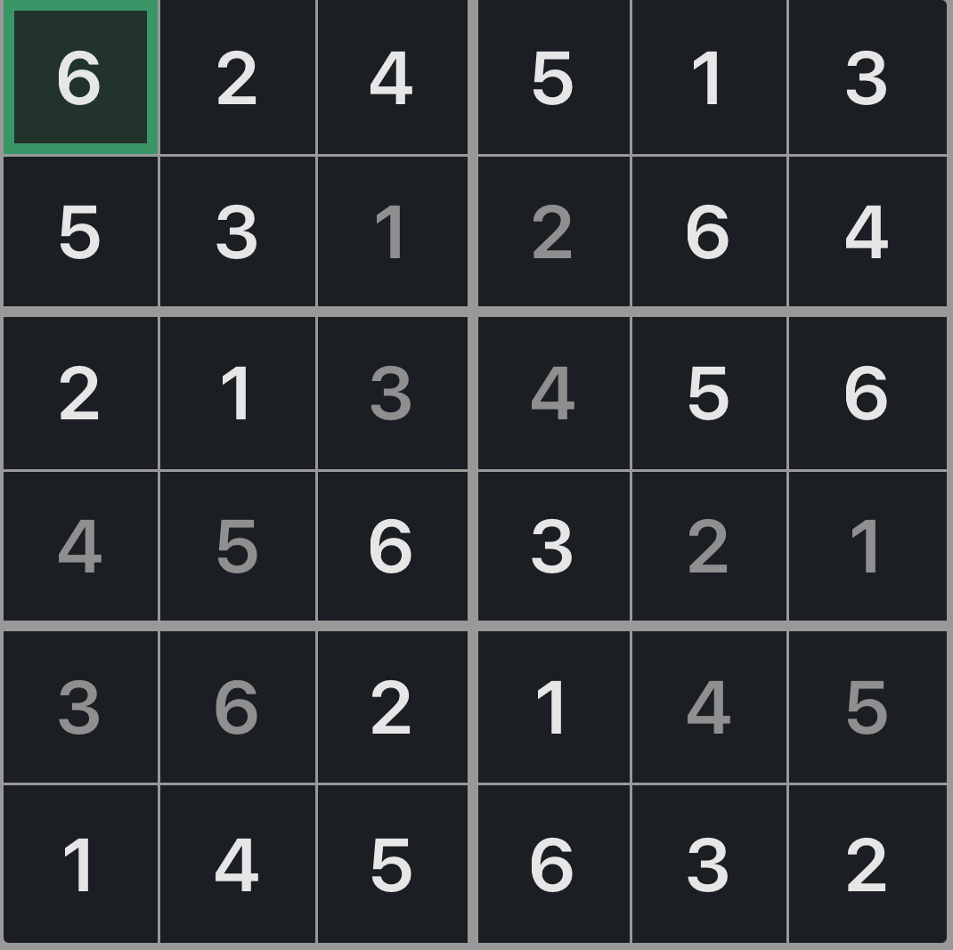 Mini Sudoku Solution