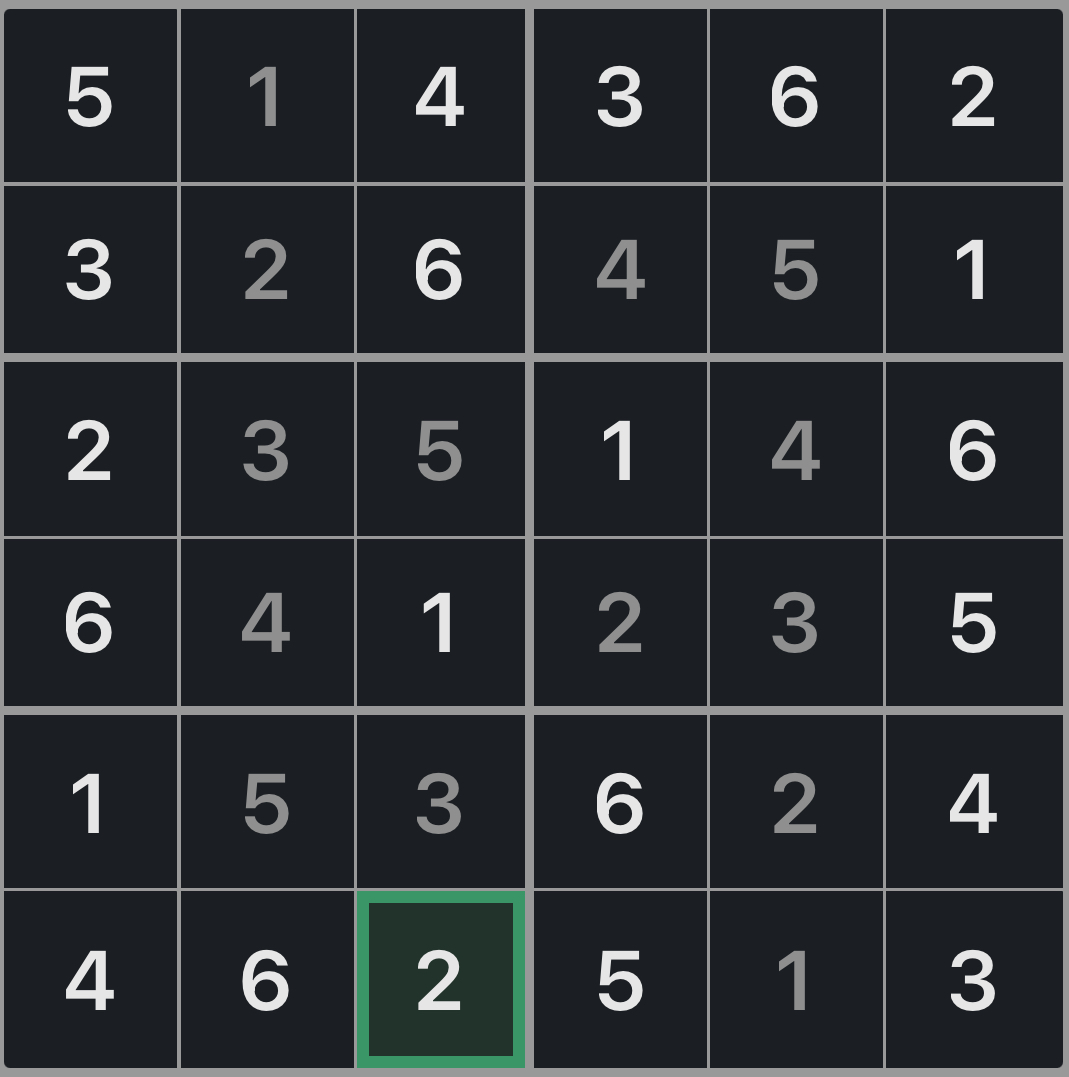 Mini Sudoku Solution