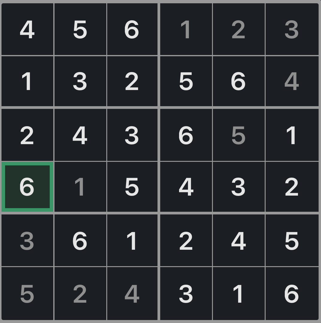 Mini Sudoku Solution