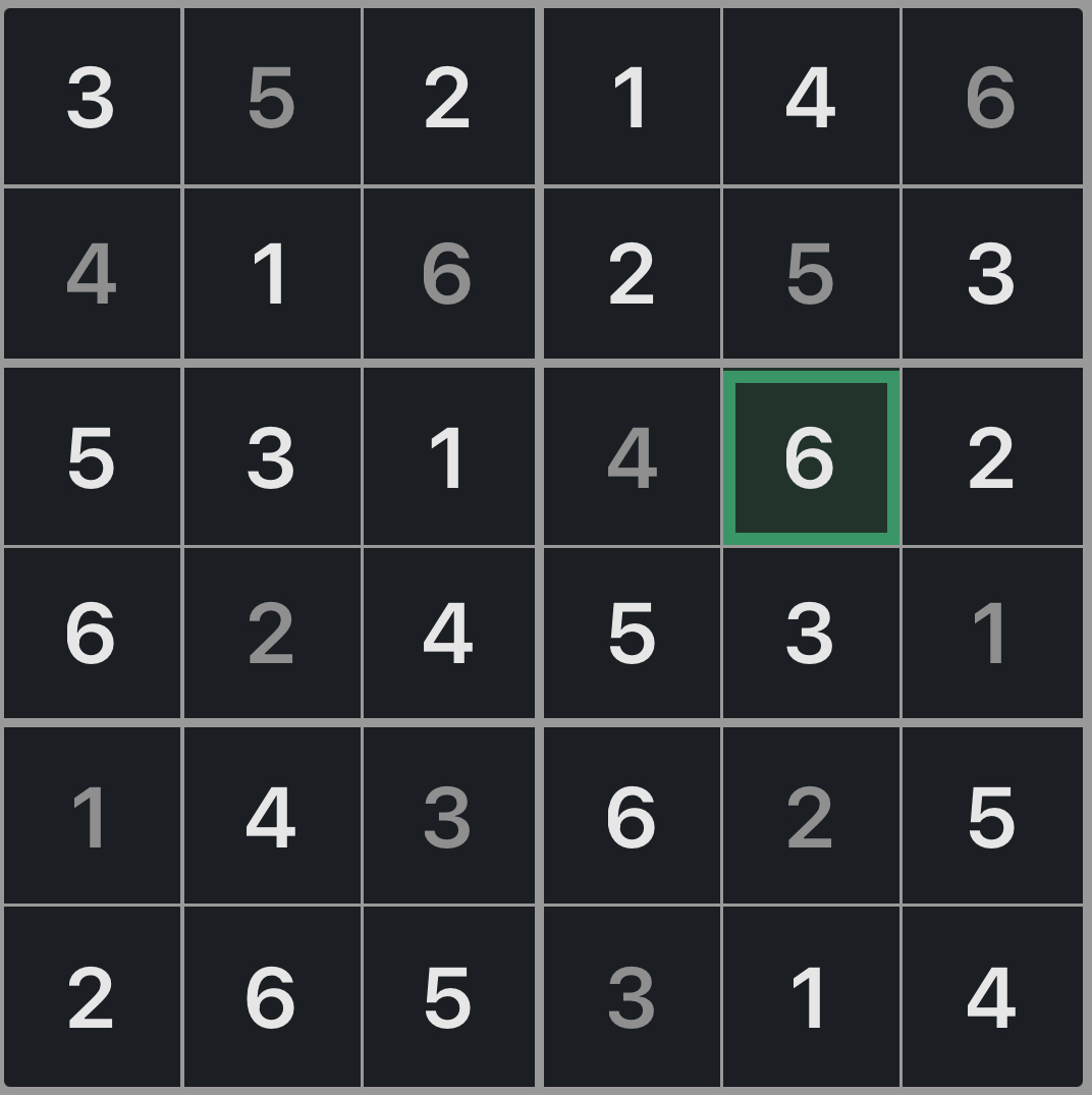 Mini Sudoku Solution