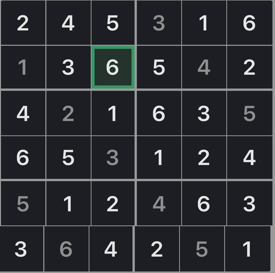 Mini Sudoku Solution